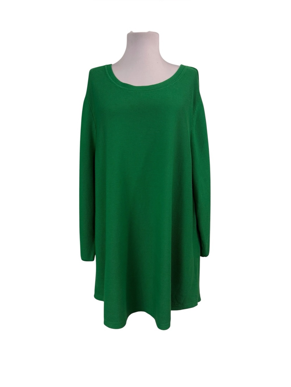 Talbots Women's Sweater 3X Green Buttons 3/4 Sleeves Cotton Blend